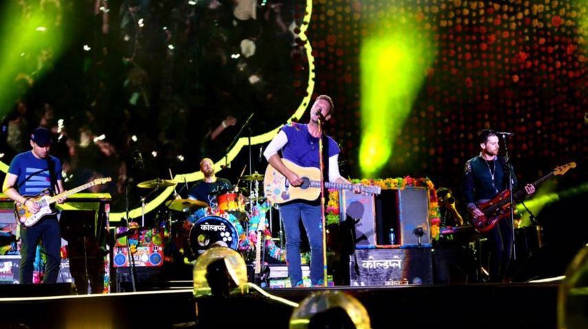 La banda Coldplay durante su presentación en Argentina.&nbsp;