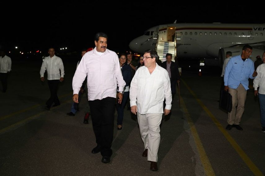 Maduro llegó a La Habana la noche del domingo, donde fue recibido por el canciller cubano Bruno Rodríguez.