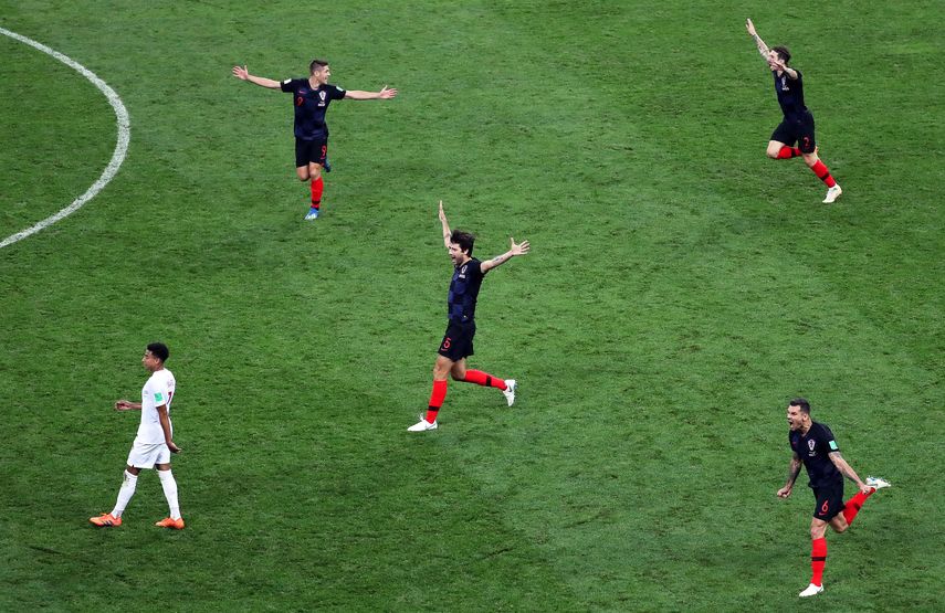 Así celebraron los croatas tras escuchar el silbato final al minuto 120.&nbsp;