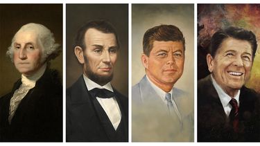 George Washington, Abraham Lincoln, John F. Kennedy y Ronald Reagan.