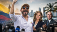 Ilustración fotorrealista de Abelardo De la Espriella, María Elvira Salazar y Carlos Giménez.