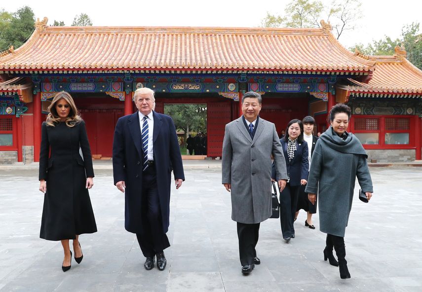 &nbsp;El presidente de presidente de EEUU, Donald J.&nbsp;Trump&nbsp; y su esposa Melania, visitan la Ciudad Prohibida acompañados por el presidente chino, Xi Jinping y su esposa Peng Liyuan, en Pekín .&nbsp;