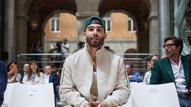 El cantante Manuel Turizo durante la presentación de la programación de Hispanidad 2024, en la Real Casa de Correos, el 10 de julio de 2024, en Madrid (España).