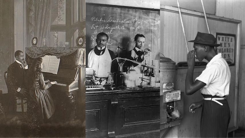 Un collage de imágenes de los archivos de la Biblioteca del Congreso muestra a afroestadounidenses entre finales del siglo XIX y principio del siglo XX.&nbsp;