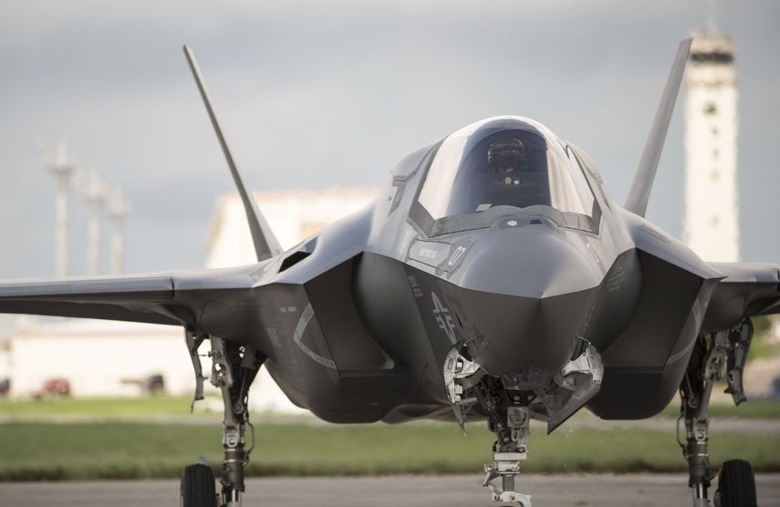 Foto de un avión de combate F-35 de la fuerza aérea de EEUU.