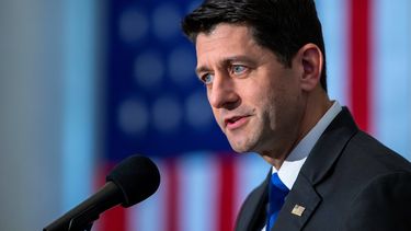El presidente saliente de la Cámara Baja de EEUU, Paul Ryan, pronuncia su discurso de despedida en la librería del Congreso, en Washington DC.