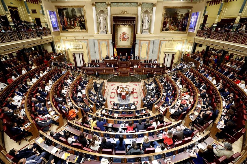 Vista general del hemiciclo de la Cámara Baja, durante la sesión constitutiva del&nbsp;Congreso&nbsp;de la XIII Legislatura.&nbsp;