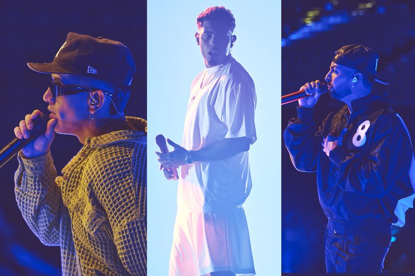 Artistas ensayan para la ceremonia de los Latin AMAs 2023, que se llevará a cabo este jueves, 20 de abril, en el MGM Grand Arena en Las Vegas.