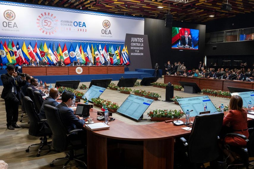 La 52 Asamblea General de la OEA en Lima el 6 de octubre de 2022.