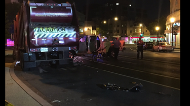 Así fue el impacto donde resultaron heridos dos policías. 