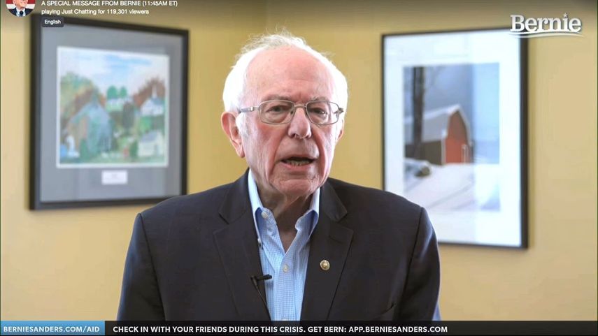 Bernie Sanders mientras anuncia que pone fin a su campa&ntilde;a presidencial el mi&eacute;rcoles 8 de abril de 2020 en Burlington, Vermont.&nbsp;