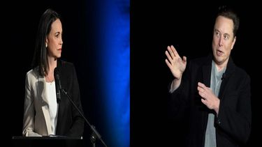 La líder opositora venezolana, María Corina Machado y el empresario Elon Musk.