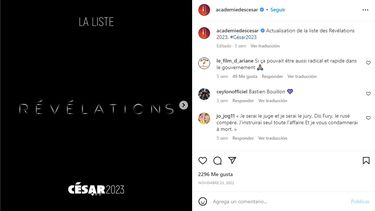 La Academia de Cine Francés no permitirá que miembros de la industria cinematográfica que hayan sido acusados de violencia sexual sean nominados a los Premios César.