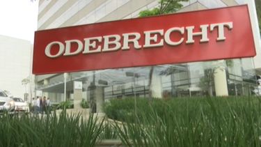 Vista del logo de la compañía brasileña Odebrecht.