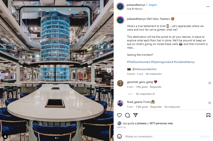 Julia & Henrys ofrece a los residentes y visitantes de Miami una nueva experiencia gastronómica.