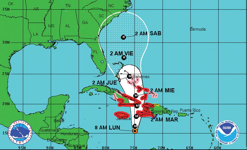 Matthew podría acercarse al sur de Florida durante la madrugada del jueves.