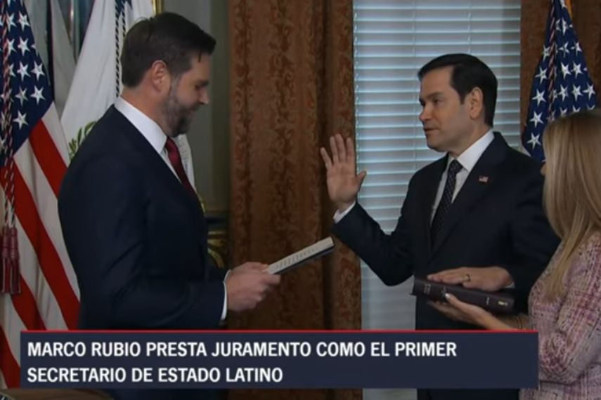 El Vicepresidente de EEUU le toma juramento a Marco Rubio&nbsp;