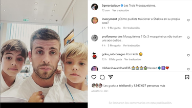Gerard Piqué y sus hijos.