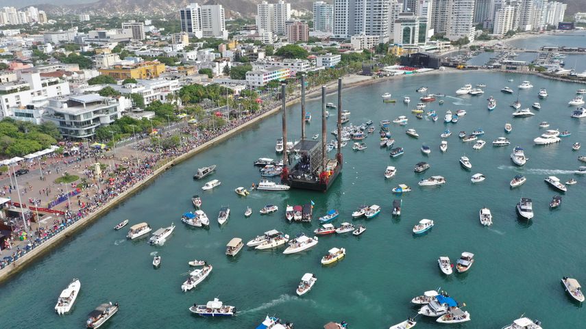 Vista aérea de Santa Marta, Colombia. 