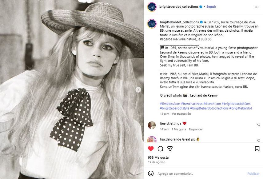 La actriz francesa Brigitte Bardot.