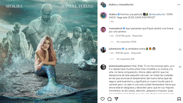 Póster oficial del videoclip de la canción Copa vacía de Shakira y Manuel Turizo.&nbsp;