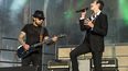 Dave Navarro, a la izquierda, y Perry Farrell, miembros de Janes Addiction, durante el festival Kaaboo 2017 en el hipódromo Del Mar, el 16 de septiembre de 2017, en San Diego, California.