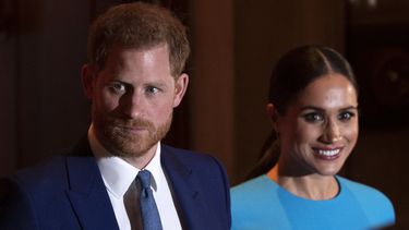En esta foto de archivo tomada el 5 de marzo de 2020, el príncipe Harry y Meghan Markle, duquesa de Sussex, se van después de asistir a los premios Endeavour Fund Awards en Mansion House en Londres.&nbsp;