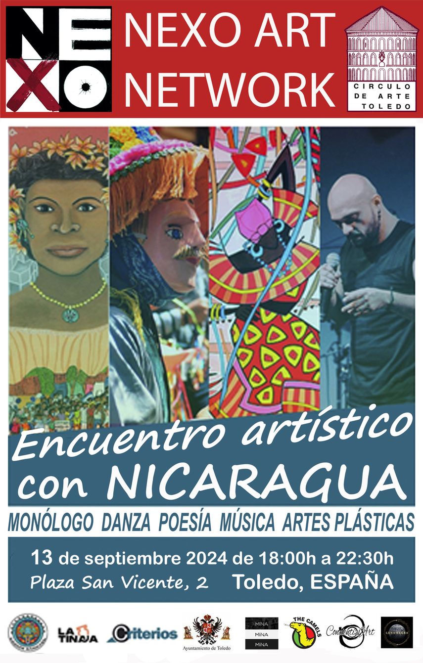 Cartel de la jornada de Encuentro con Nicaragua que se celebrará en el Círculo de Arte de Toledo el 13 de septiembre de 2024.