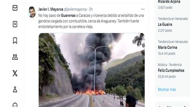 Una gandola con material inflamable colisionó con varios vehículos en la autopista Gran Mariscal de Ayacucho, en Caracas. 