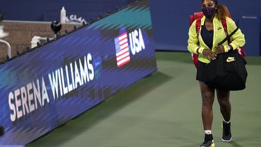 Serena Williams previo a un partido contra Maria Sakkari en el Abierto Western & Southern, el martes 25 de agosto de 2020, en Nueva York.&nbsp;