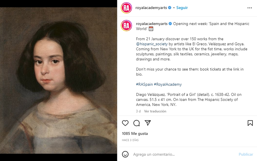 &nbsp;La Royal Academy of Arts de Londres expone más de 150 tesoros, incluidos lienzos icónicos de Velázquez, Goya o El Greco, elegidos entre las 750.000 piezas reunidas por el filántropo estadounidense Archer Huntington.