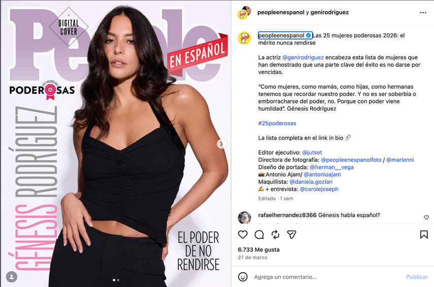 Genesis Rodríguez portada de la revista&nbsp;People&nbsp;