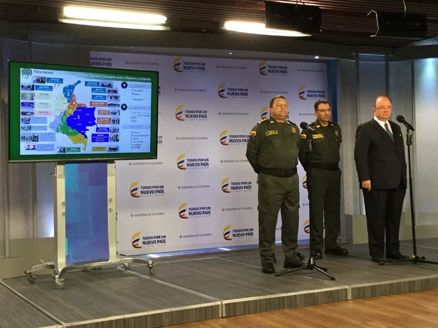 El ministro de Defensa, Luis Carlos Villegas informó que en la redada se realizaron 123 allanamientos en desarrollo de 28 operaciones para combatir el secuestro y la extorsión