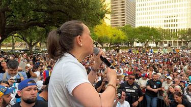 María Corina Machado en un evento político en Houston, Texas. María Corina Machado en un evento político en Houston, Texas.