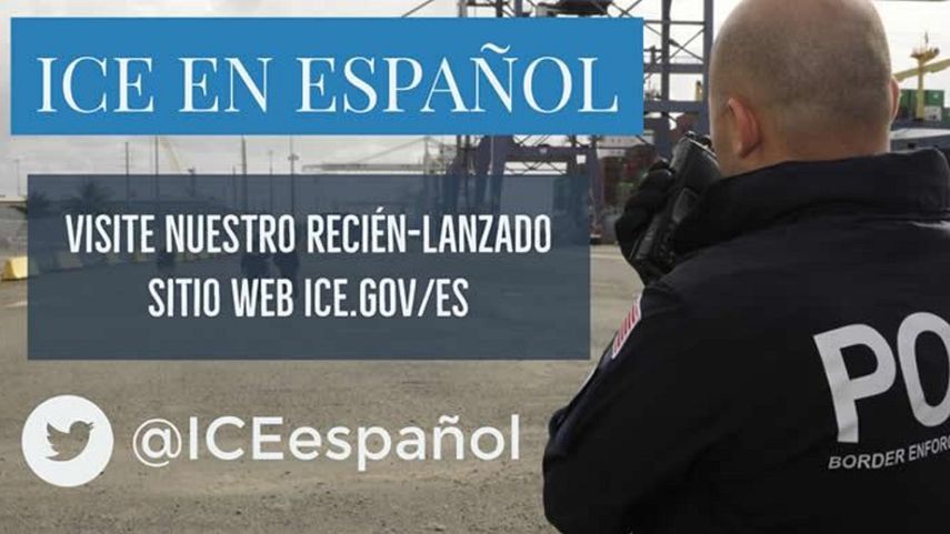 Con esta imagen, los servicios de Inmigración y Aduanas de Estados Unidos anunciaron el lanzamiento de su página en español en Twitter.