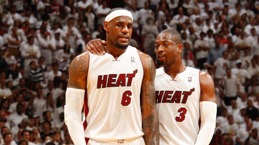 La dupla LeBron-Wade conquistaron dos títulos y disputaron cuatro finales con el uniforme del Heat de Miami.