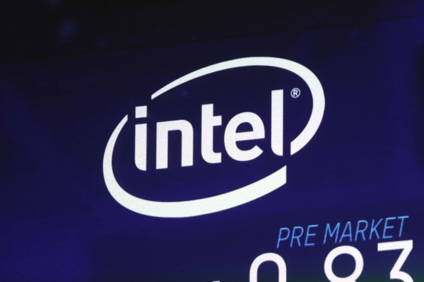 Logo del fabricante de componentes electrónicos Intel.