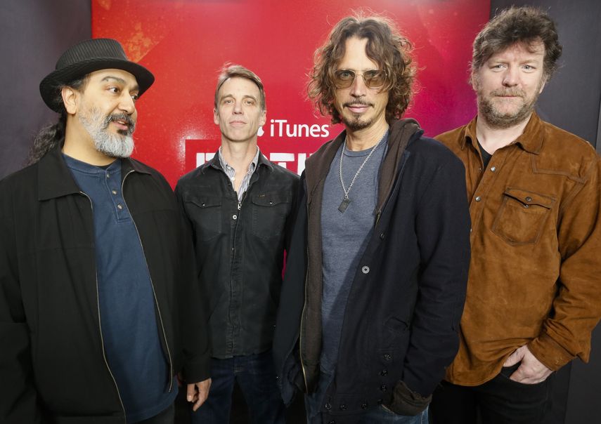 Miembros de la banda Soundgarden, de izquierda a derecha, Kim Thayil, Matt Cameron, Chris Cornell y Ben Shepherd en el Festival iTunes SXSW en Austin, Texas, el 13 de marzo de 2014.