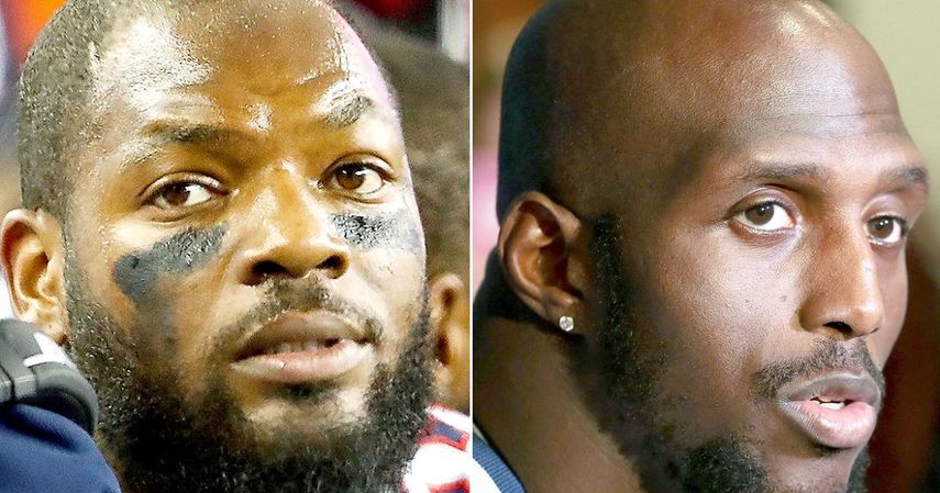 Martellus Bennett y&nbsp;Martellus Bennett, jugadores de los Patriots.