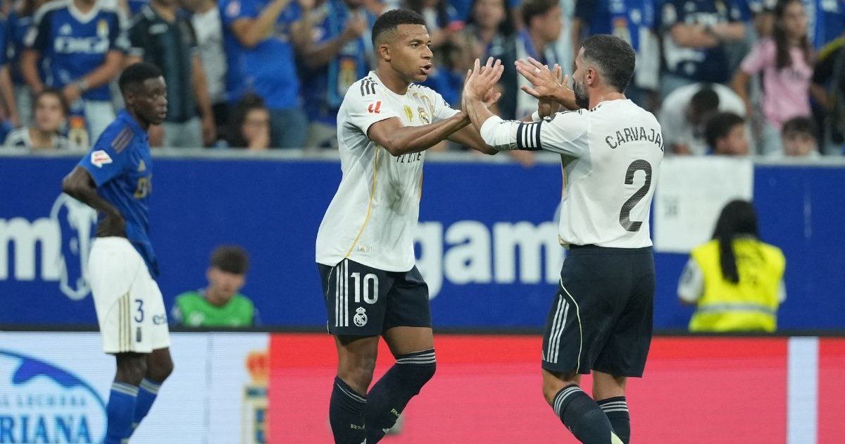 Kylian Mbappé guía al Real Madrid en el triunfo ante Oviedo