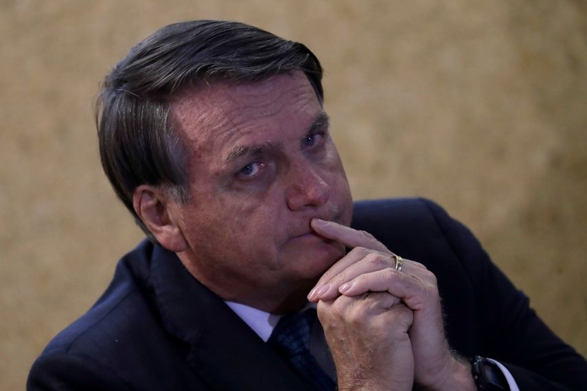 El presidente de Brasil, Jair Bolsonaro, en las oficinas del Ministerio de Minas y Energ&iacute;a, en Brasilia, el lunes 28 de septiembre de 2020.&nbsp;