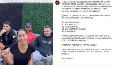 La actriz Norkys Batista, su hijo Sebastián, su esposo Alexis Goncalves, y su hermano.