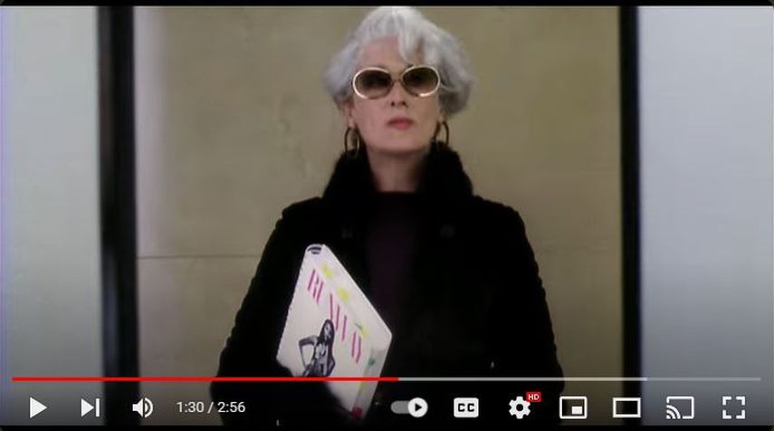 Escena del filme The Devil Wears Prada.