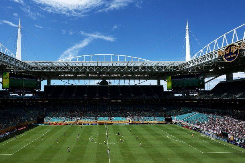 Vista general del estadio durante el partido del grupo F de la Copa Mundial de Clubes de la FIFA 2025 entre el Mamelodi Sundowns FC y el Fluminense FC en el Hard Rock Stadium, el 25 de junio de 2025 en Miami Gardens, Florida.