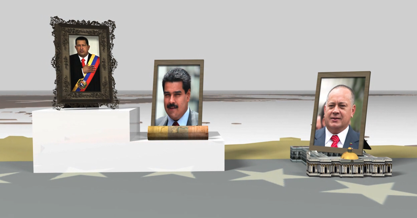 Hugo Chávez, Nicolás Maduro y Diosdado Cabello, cúpula del régimen venezolano.