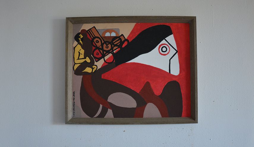 Pensando, 2021, acrílico, 16 X 19.