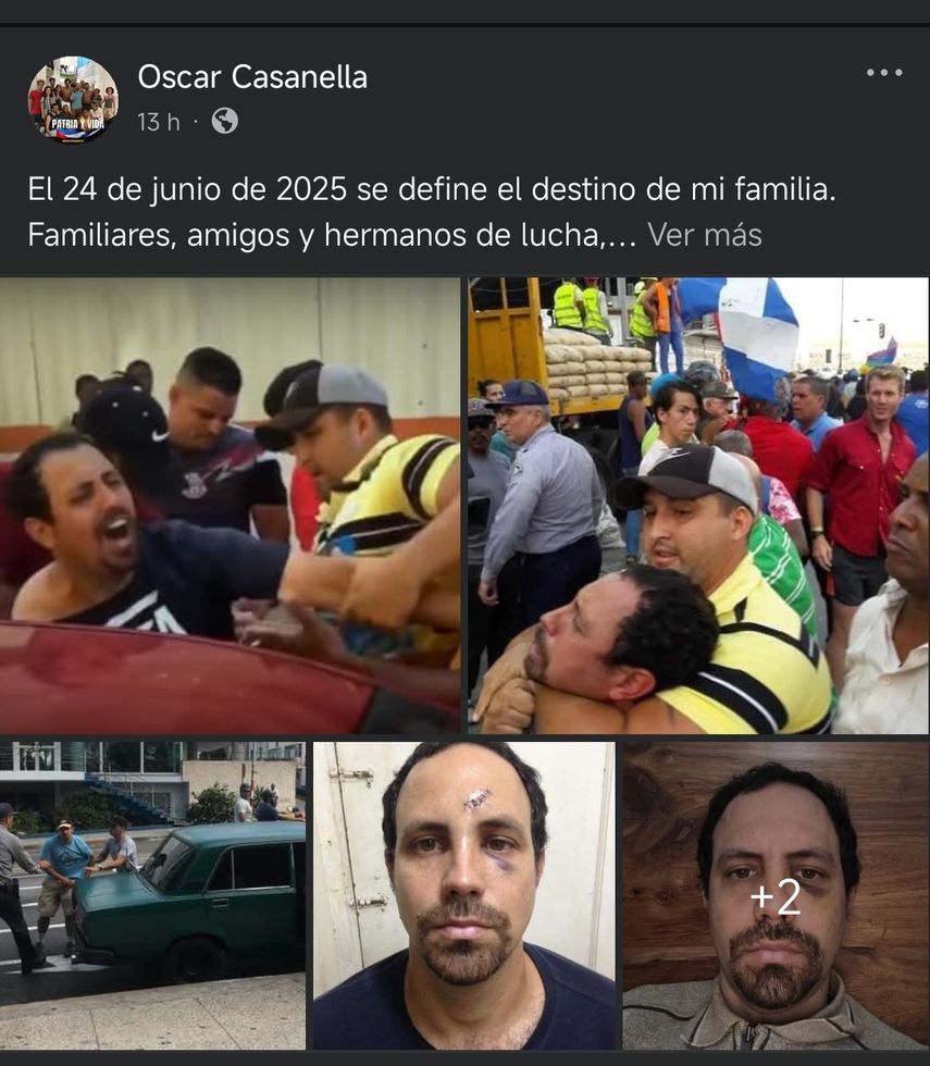 Captura de pantalla, publicación de Facebook hecha por Oscar Casanella.&nbsp;