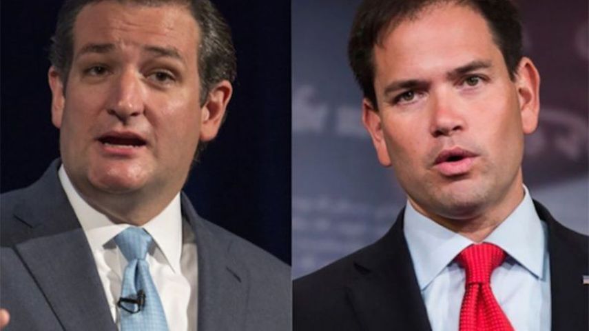 Los senadores cubanoamericanos Ted Cruz y Marco Rubio.