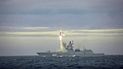 Imagen tomada de un video difundido por el Servicio de Prensa del Ministerio de Defensa Ruso el sábado 28 de mayo de 2022, la fragata rusa Almirante Gorshkov de la Armada rusa dispara un misil hipersónico Zircon en el Mar de Barents. 