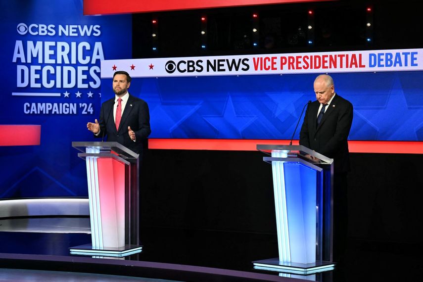 Los candidados republicano y demócrata a la vicepresidencia del país, J.D. Vance y Tim Walz.